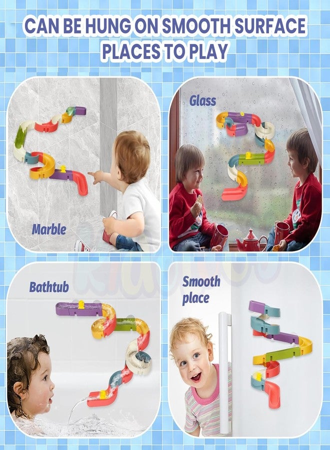 Kidology Small Duck Slide Track Bath Toys for Toddlers - DIY Baby Shower Bathtub Fun Toy, Yellow Ducks Slide Set, Interactive Water Play for Kids, Birthday Gift for Boys & Girls (34 Pcs Set) - Image 5